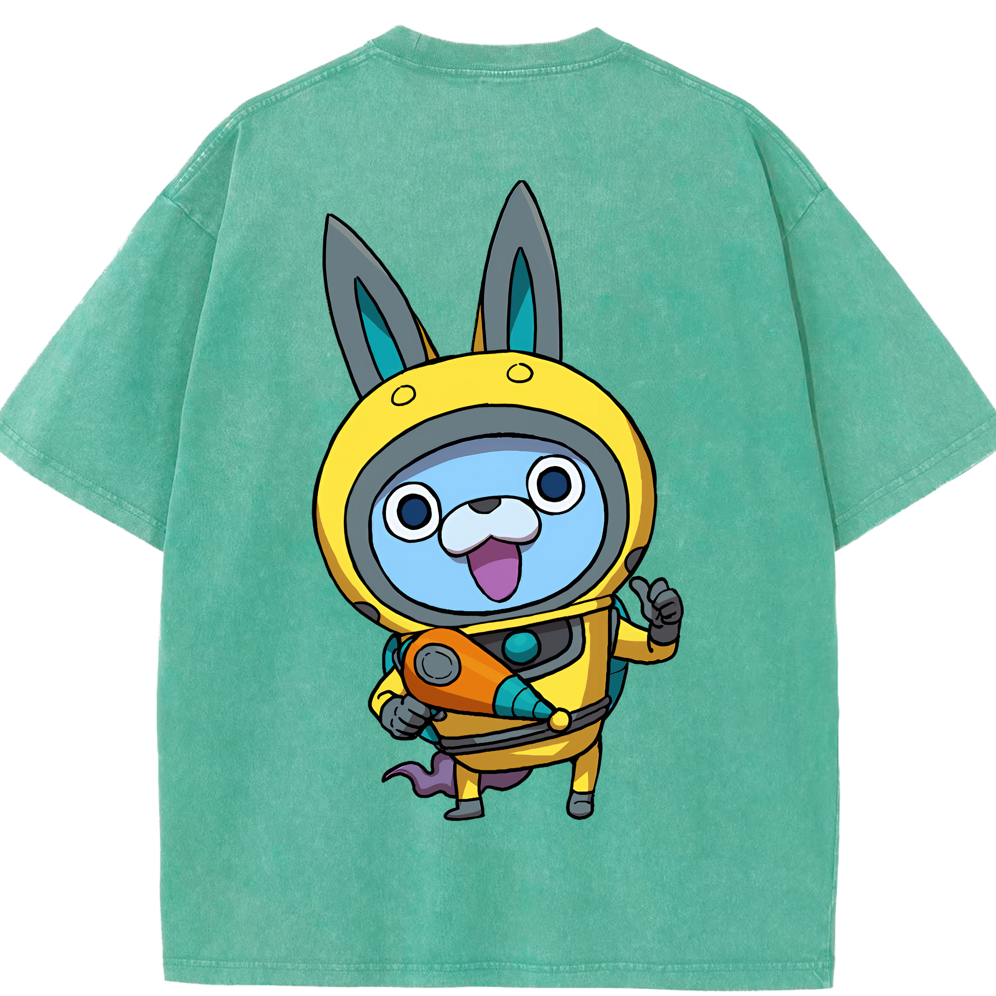 （画像用） 妖怪ウォッチ Yo-kai Watch 綿100% ヴィンテージ風 半袖Tシャツ（背面プリント）